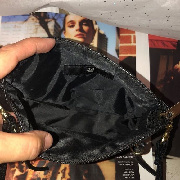 H&M Faux Leather Black Mini Moto Cross Body - Picture 4 of 10